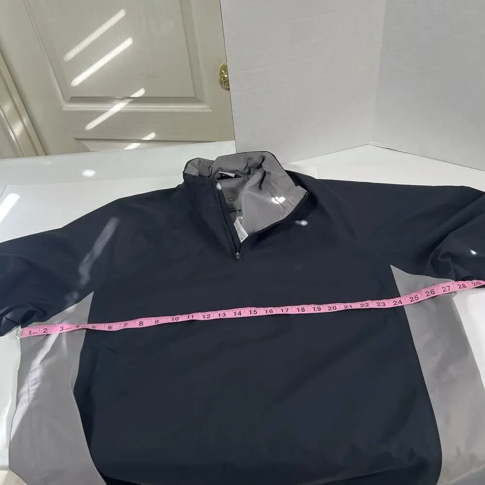NIKE Golf Storm Fit Windbreaker Jacket XL Short Sleeve 1/2 Zip Pullover Black Gr